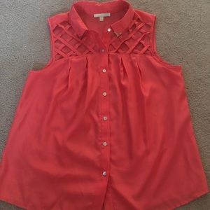 Cutout sheer sleeveless tank